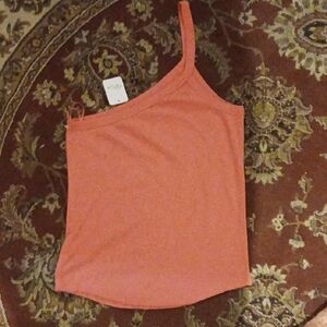 Women's Coral One-Shoulder Top